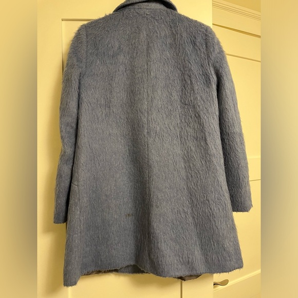 TOPSHOP pale blue/lavender fuzzy coat - Picture 2 of 7
